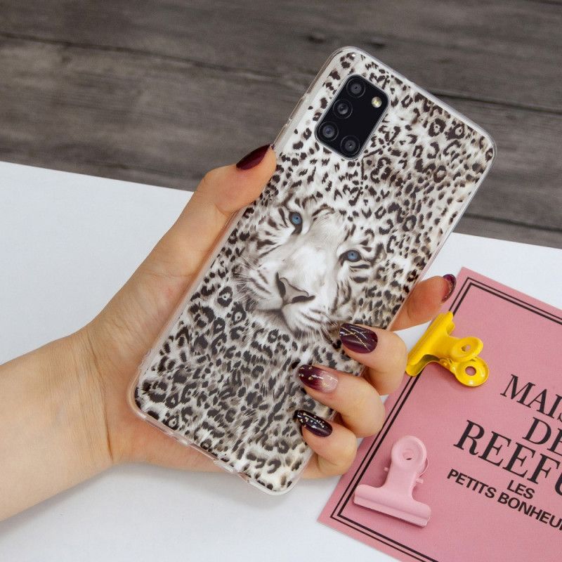 Hülle Samsung Galaxy A31 Handyhülle Fluoreszierender Leopard