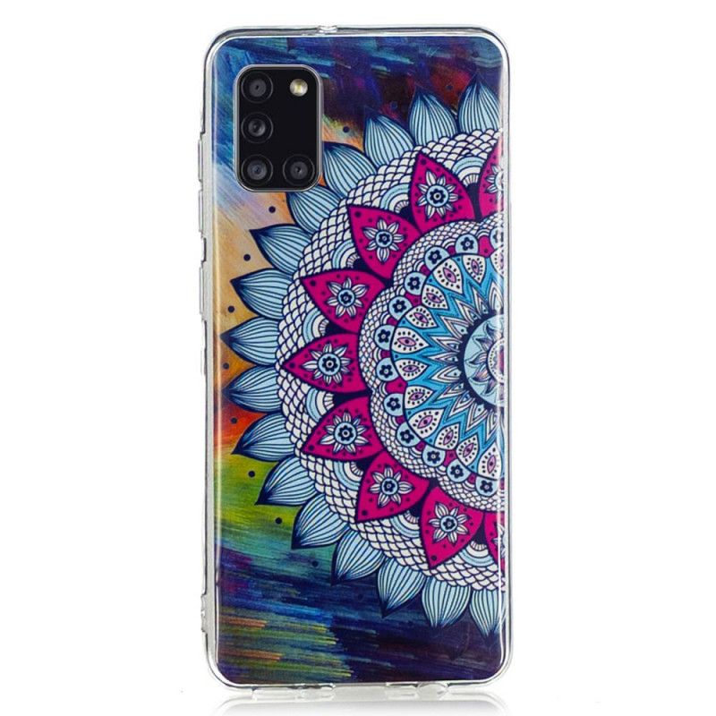 Hülle Samsung Galaxy A31 Handyhülle Fluoreszierendes Farbiges Mandala