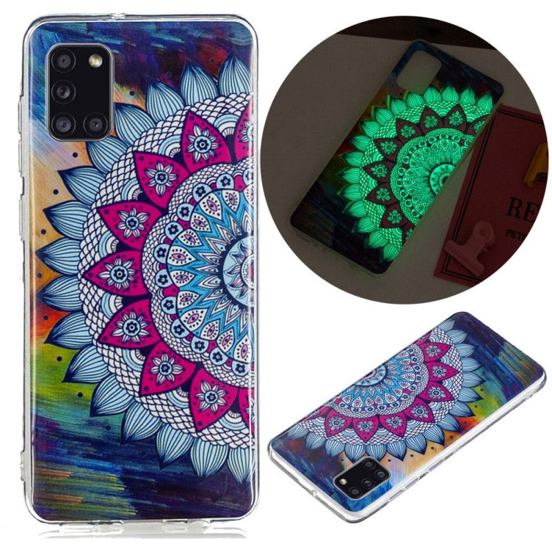 Hülle Samsung Galaxy A31 Handyhülle Fluoreszierendes Farbiges Mandala