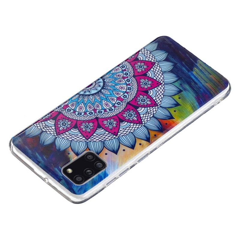 Hülle Samsung Galaxy A31 Handyhülle Fluoreszierendes Farbiges Mandala