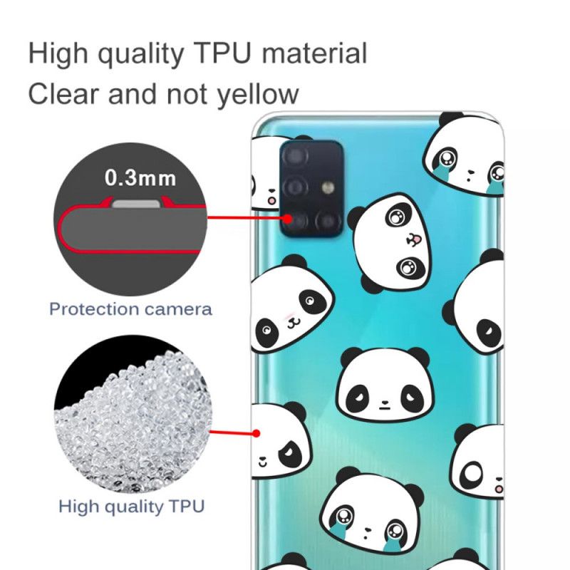 Hülle Samsung Galaxy A31 Handyhülle Transparente Sentimentale Pandas