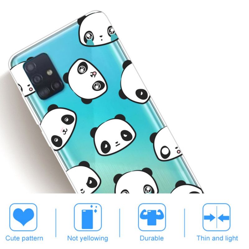 Hülle Samsung Galaxy A31 Handyhülle Transparente Sentimentale Pandas