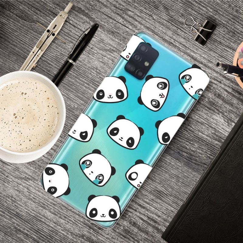 Hülle Samsung Galaxy A31 Handyhülle Transparente Sentimentale Pandas