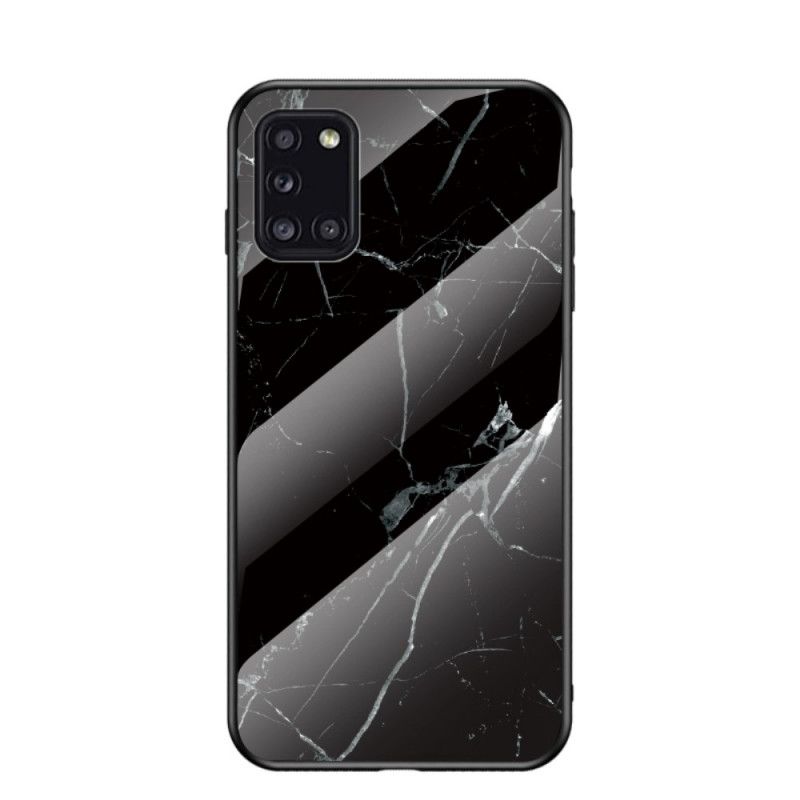 Hülle Samsung Galaxy A31 Schwarz Gehärtetes Glas In Premiumfarben