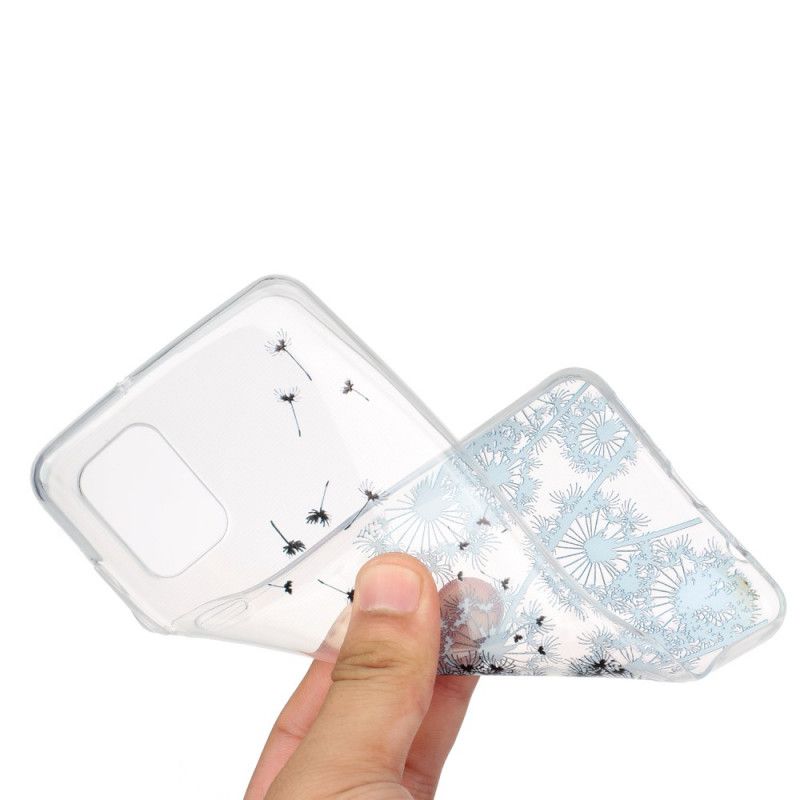 Hülle Samsung Galaxy A31 Transparenter Schwarzer Löwenzahn