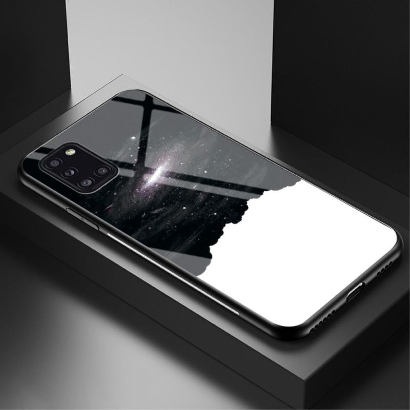Hülle Samsung Galaxy A31 Weiß Handyhülle Schönheit Gehärtetes Glas