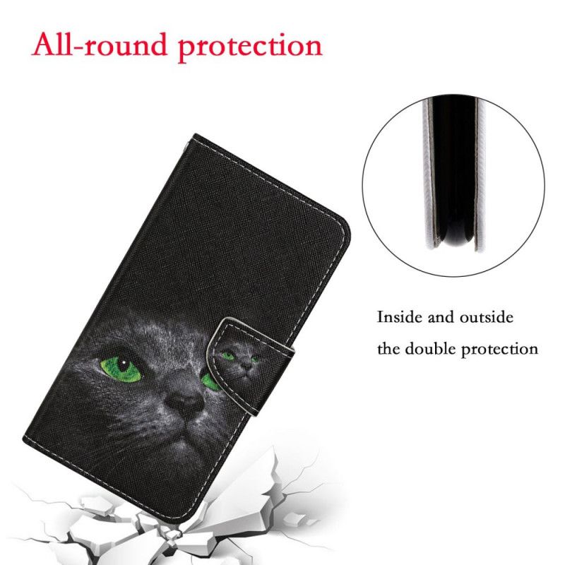 Lederhüllen Für Samsung Galaxy A31 Katze Mit Grünen Augen Und Tanga