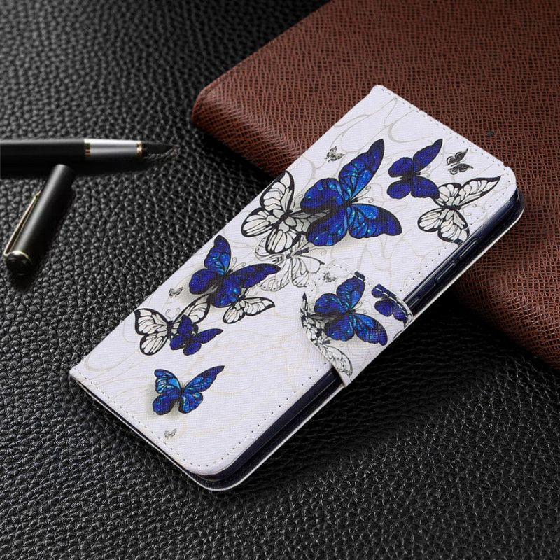Lederhüllen Für Samsung Galaxy A31 Schwarz Schmetterlinge