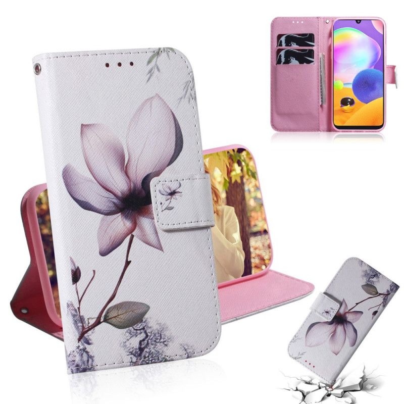 Lederhüllen Samsung Galaxy A31 Alte Rosenblüte