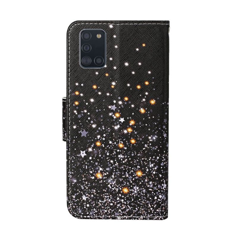 Lederhüllen Samsung Galaxy A31 Sterne Und Pailletten Mit Riemen