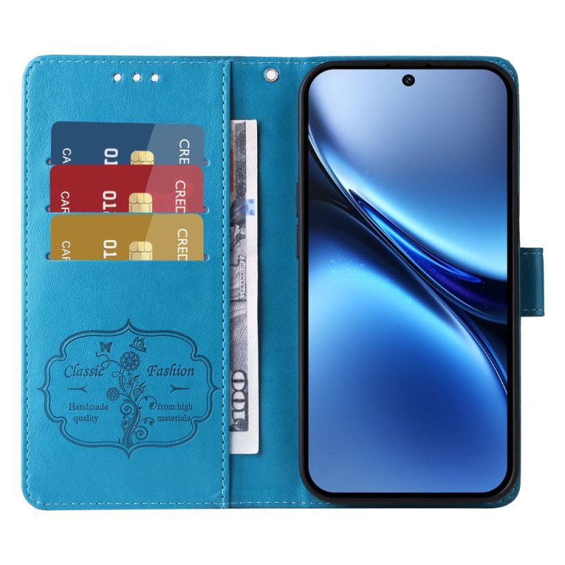 Lederhüllen Vivo X200 Handyhülle Blumen-schmetterlingsmuster