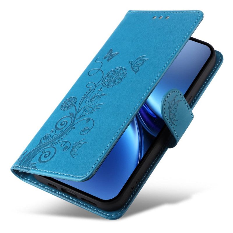 Lederhüllen Vivo X200 Handyhülle Blumen-schmetterlingsmuster