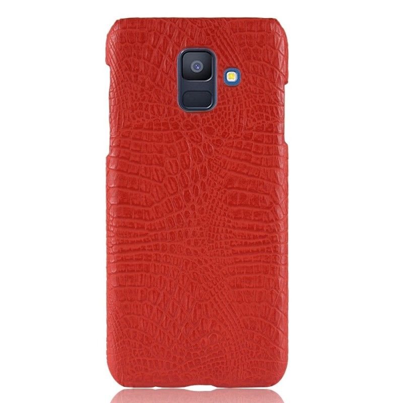 Hülle Für Samsung Galaxy A6 Schwarz Krokodilhauteffekt