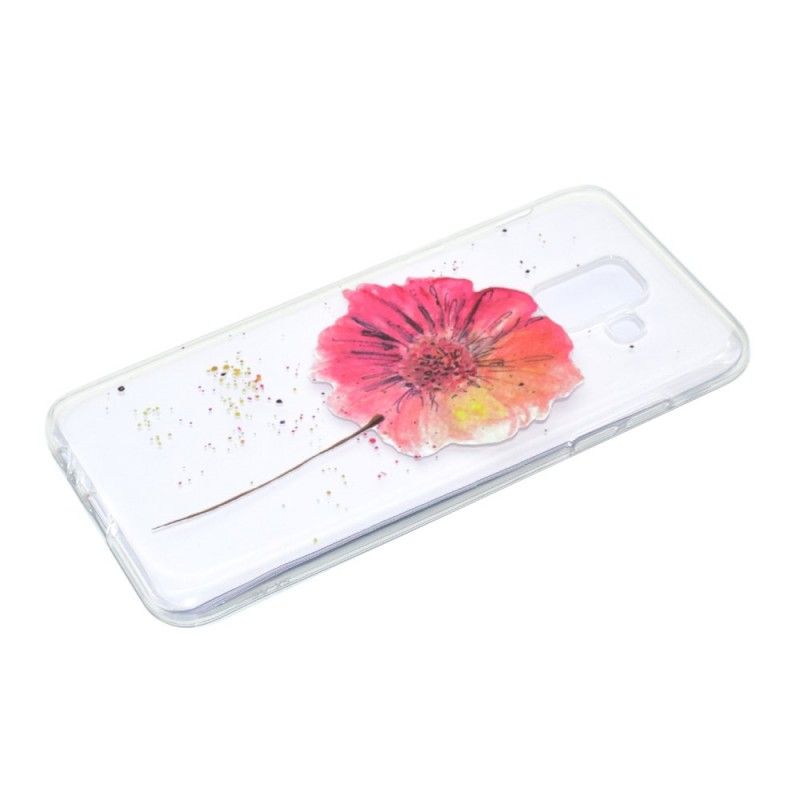 Hülle Samsung Galaxy A6 Transparente Aquarellmohnblume