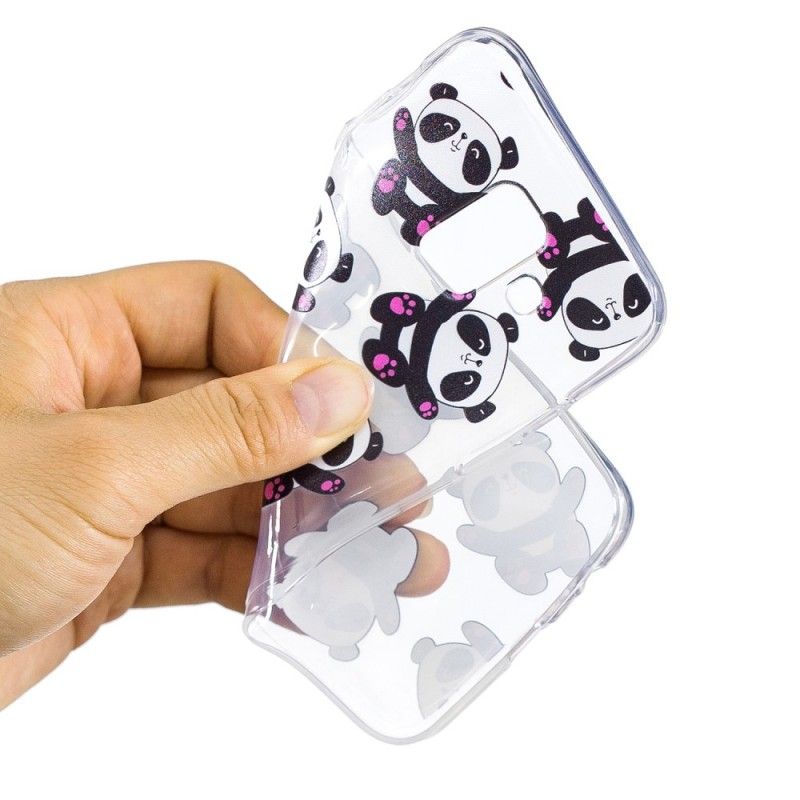 Hülle Samsung Galaxy A6 Transparente Pandas Haben Spaß