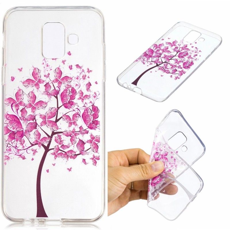 Hülle Samsung Galaxy A6 Transparenter Schmetterlingsbaum