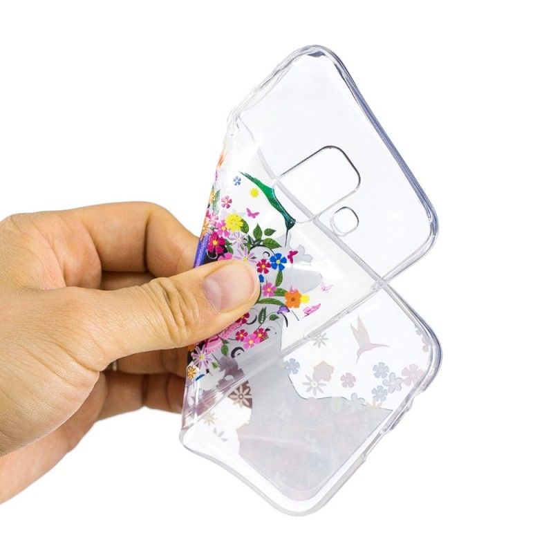 Hülle Samsung Galaxy A6 Transparentes Blumiges Haar