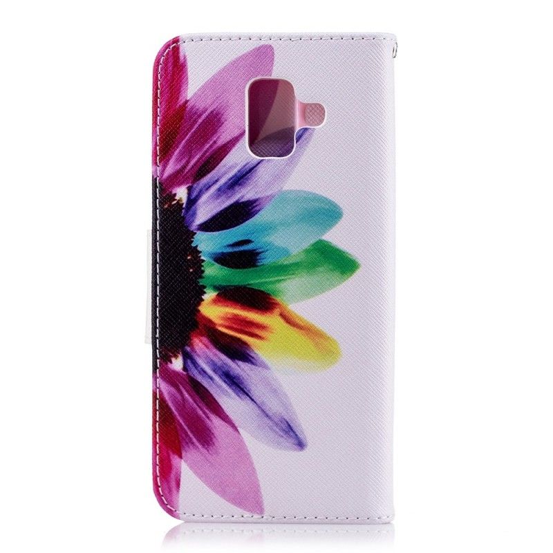 Lederhüllen Samsung Galaxy A6 Aquarellblume