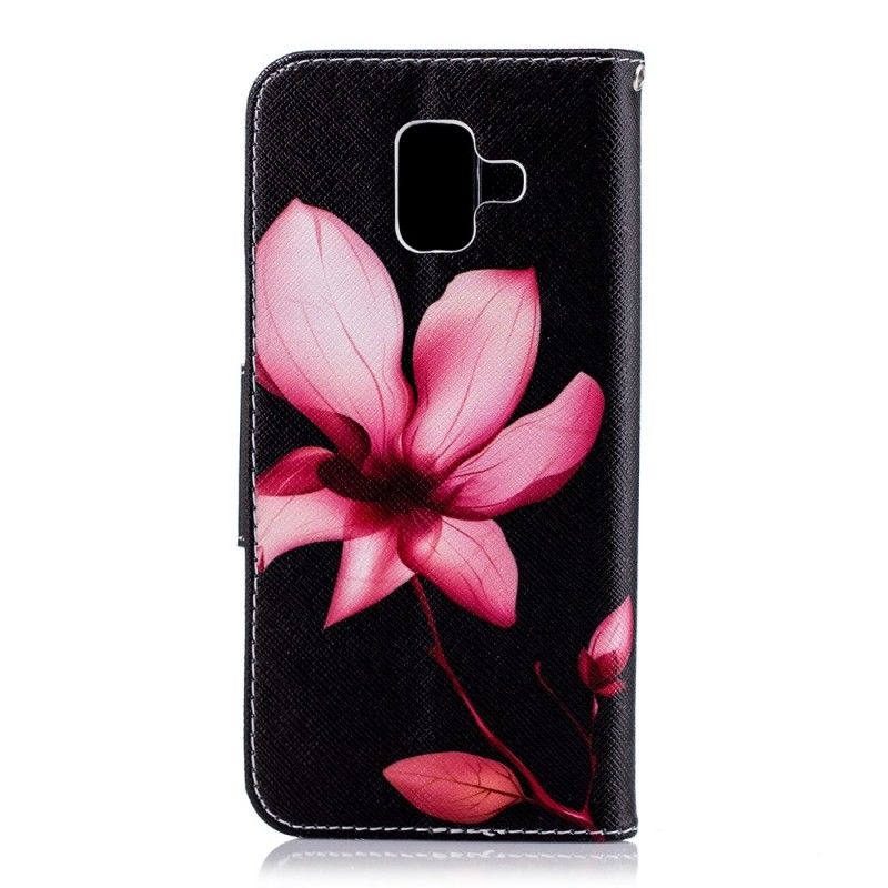 Lederhüllen Samsung Galaxy A6 Handyhülle Rosa Blume
