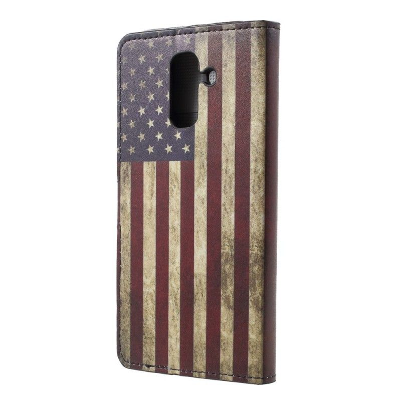 Lederhüllen Samsung Galaxy A6 Handyhülle Usa-Flagge