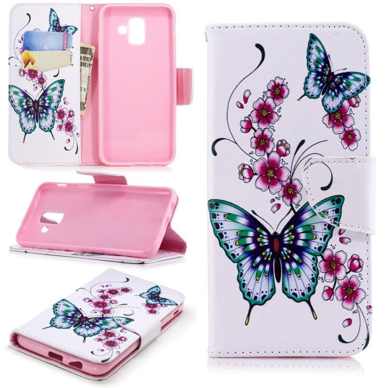 Lederhüllen Samsung Galaxy A6 Handyhülle Wundervolle Schmetterlinge