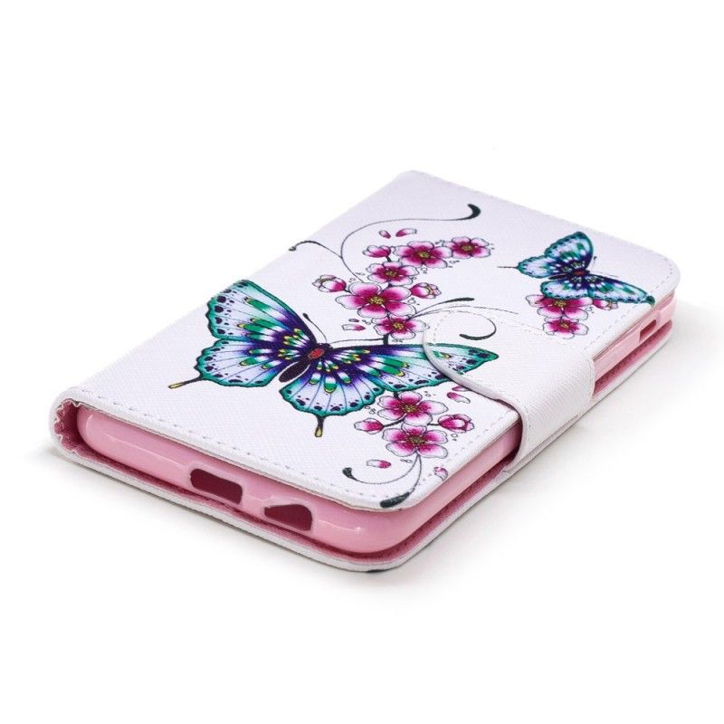 Lederhüllen Samsung Galaxy A6 Handyhülle Wundervolle Schmetterlinge