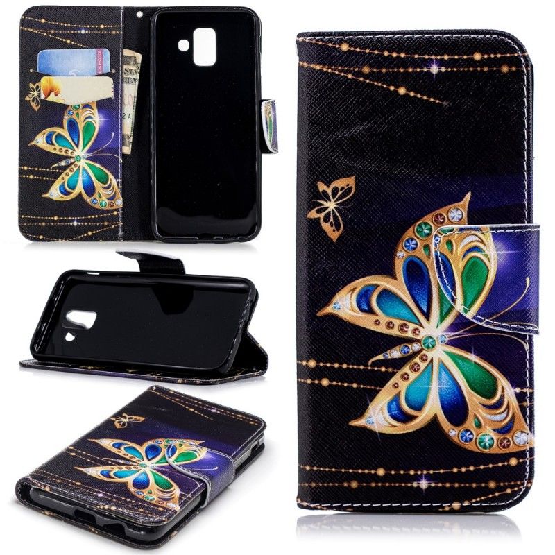 Lederhüllen Samsung Galaxy A6 Magischer Schmetterling