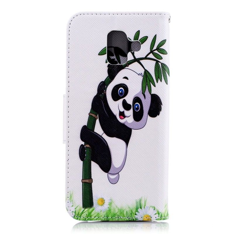 Lederhüllen Samsung Galaxy A6 Panda Auf Bambus