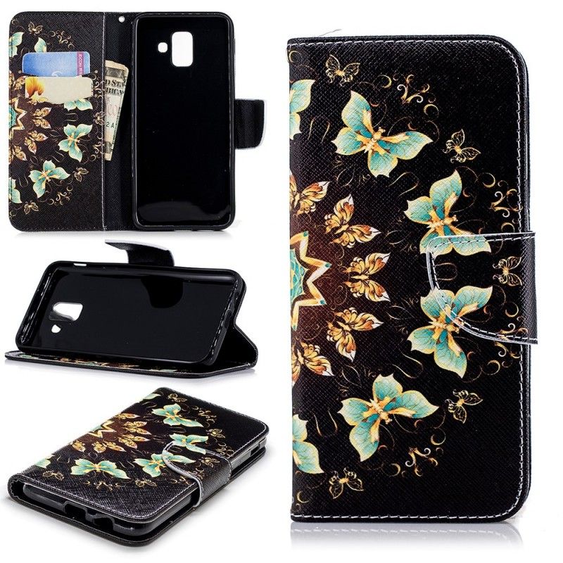Lederhüllen Samsung Galaxy A6 Schmetterlingsmandala