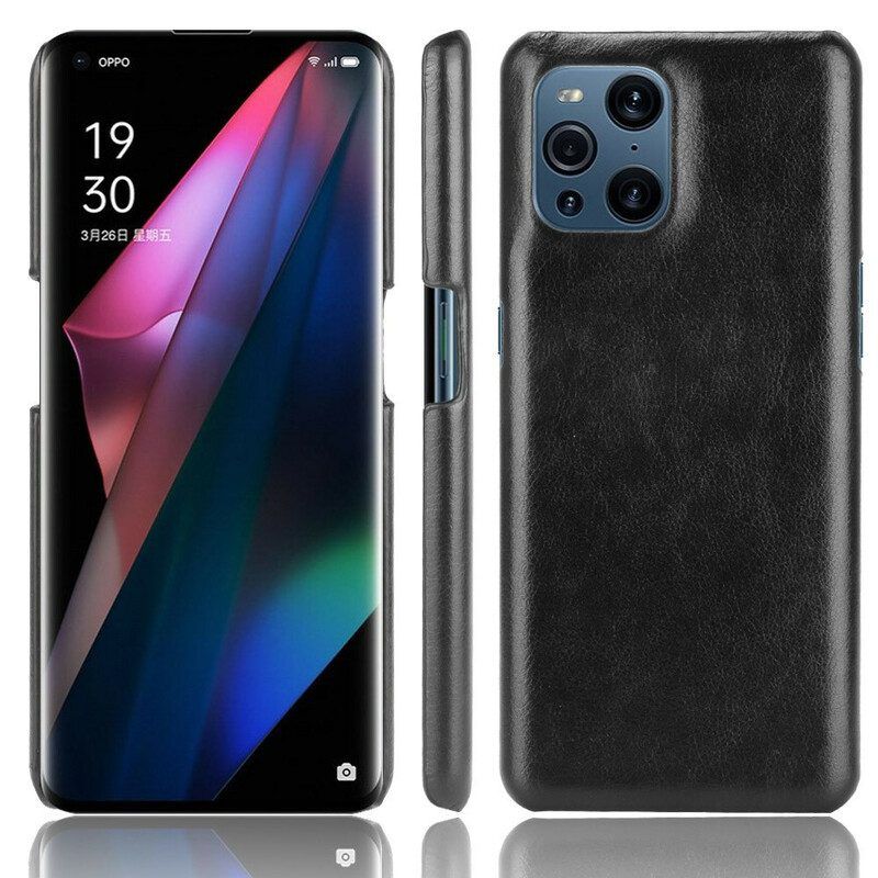 Hülle Für Oppo Find X3 Pro Litschi-ledereffekt