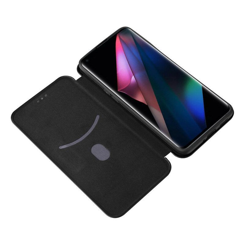 Schutzhülle Für Oppo Find X3 Pro Flip Case Farbiges Carbon-silikon