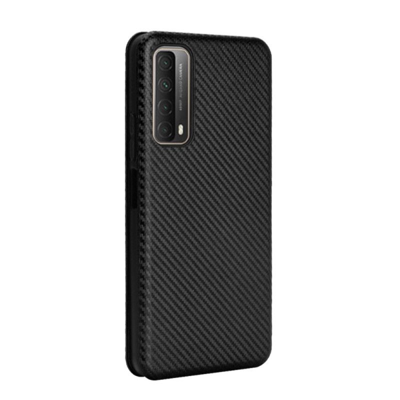 Flip Case Huawei P Smart 2021 Schwarz Kohlefaser