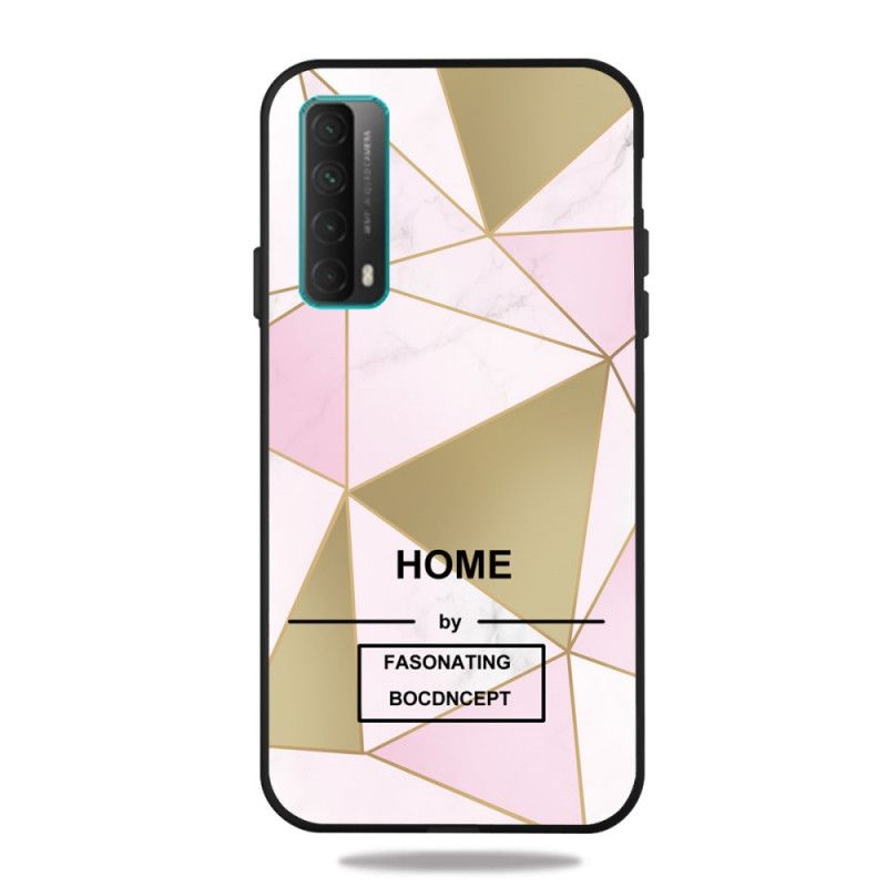 Hülle Für Huawei P Smart 2021 Pink Marmorgeometrie-Nachricht