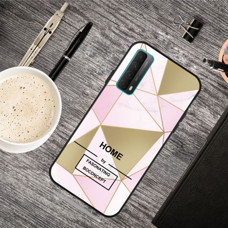 Hülle Für Huawei P Smart 2021 Pink Marmorgeometrie-Nachricht