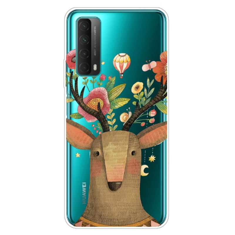 Hülle Huawei P Smart 2021 Handyhülle Durchsichtiger Blütenhirsch