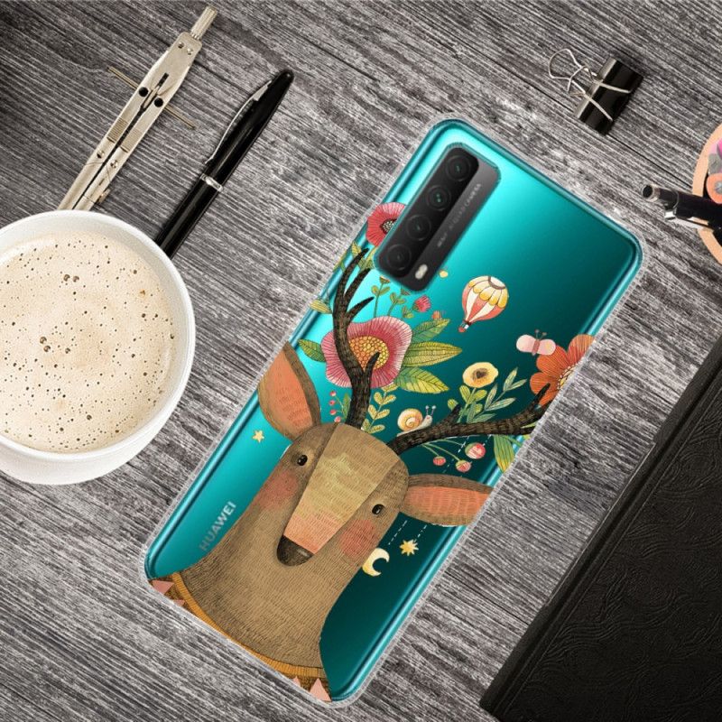 Hülle Huawei P Smart 2021 Handyhülle Durchsichtiger Blütenhirsch