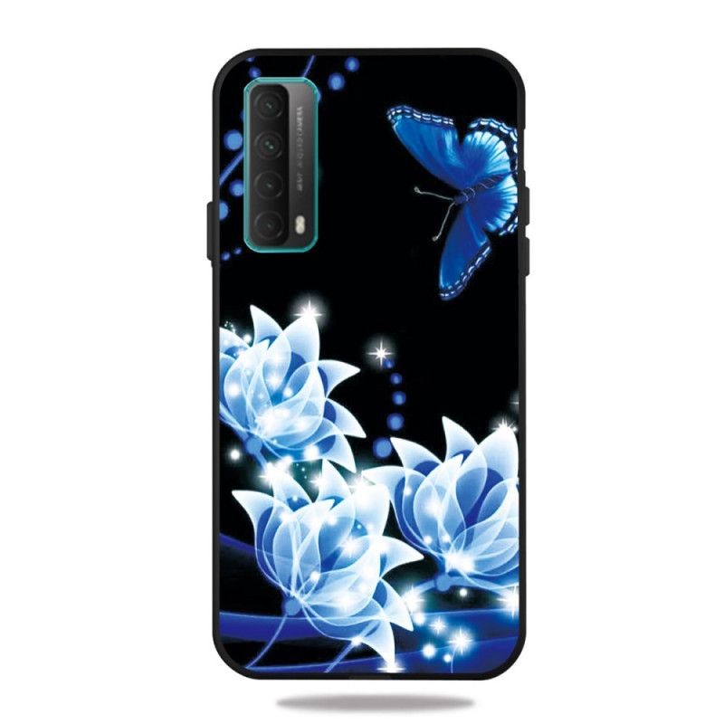 Hülle Huawei P Smart 2021 Handyhülle Schmetterling Und Blaue Blüten