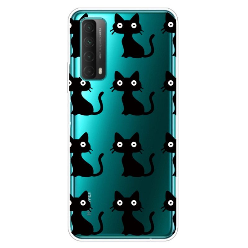 Hülle Huawei P Smart 2021 Mehrere Schwarze Katzen