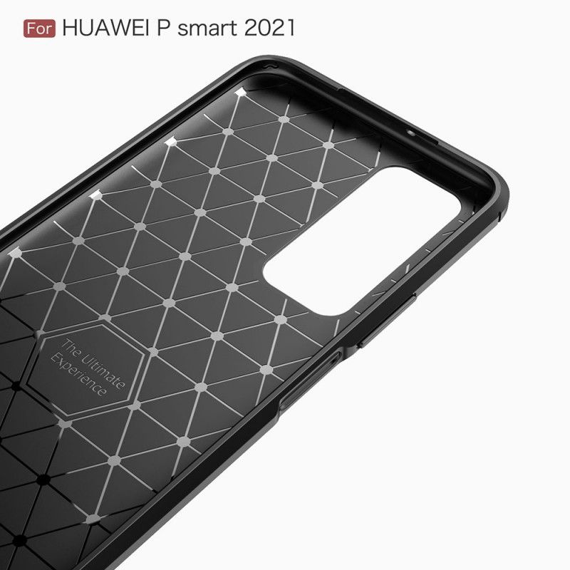 Hülle Huawei P Smart 2021 Schwarz Gebürstete Kohlefaser