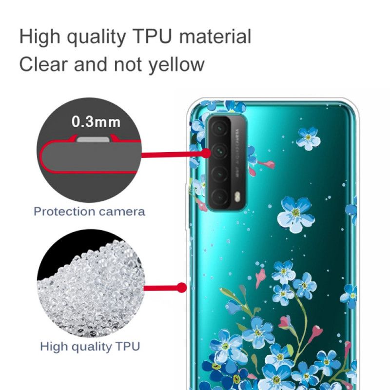 Hülle Huawei P Smart 2021 Strauß Blauer Blumen