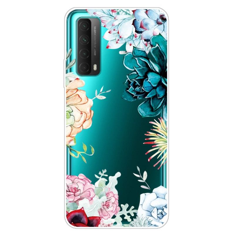 Hülle Huawei P Smart 2021 Transparente Aquarellblumen