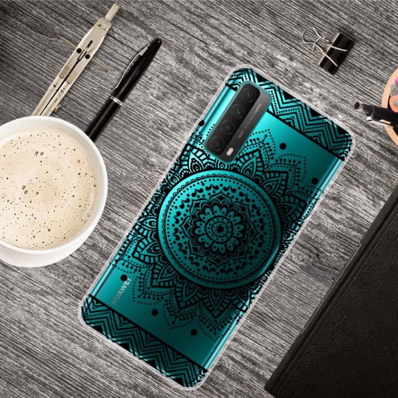 Hülle Huawei P Smart 2021 Transparentes Blumenmandala