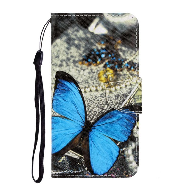Lederhüllen Huawei P Smart 2021 Grau Handyhülle Schmetterlingsvariationen Mit Tanga