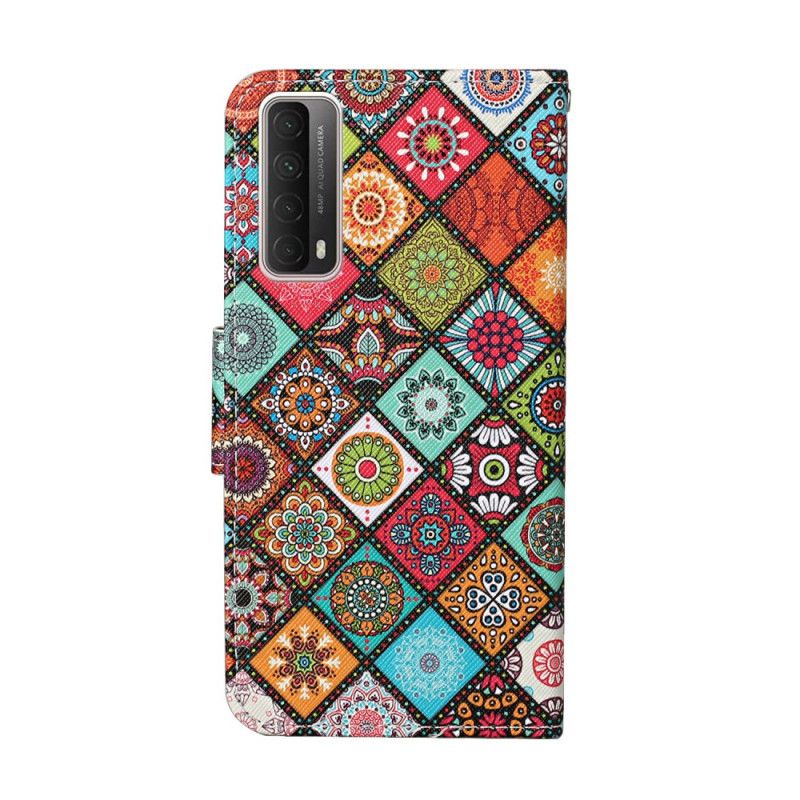 Lederhüllen Huawei P Smart 2021 Handyhülle Patchwork-Mandalas Mit Tanga