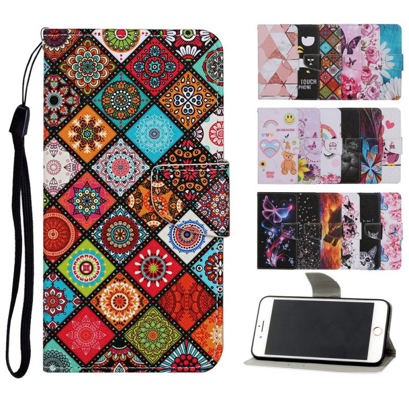 Lederhüllen Huawei P Smart 2021 Handyhülle Patchwork-Mandalas Mit Tanga