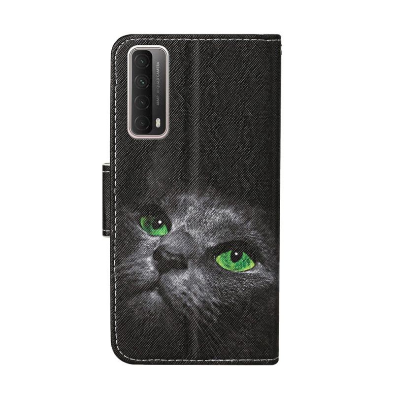 Lederhüllen Huawei P Smart 2021 Katze Mit Grünen Augen Und Tanga