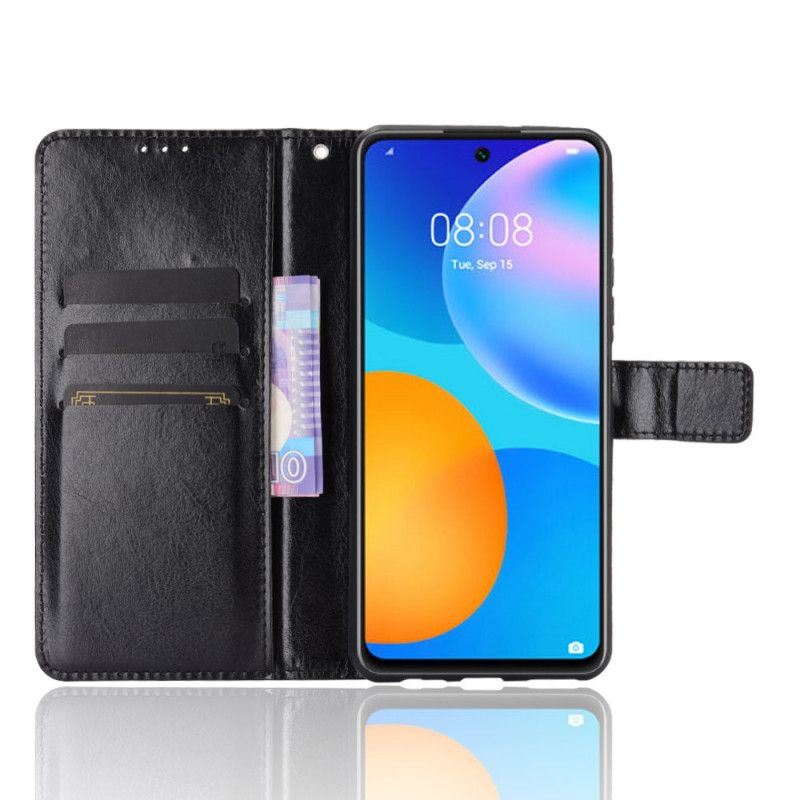 Lederhüllen Huawei P Smart 2021 Schwarz Auffälliges Kunstleder