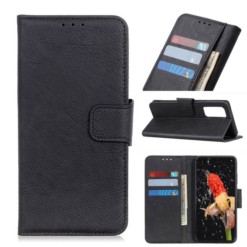 Lederhüllen Huawei P Smart 2021 Schwarz Litschi-Textur