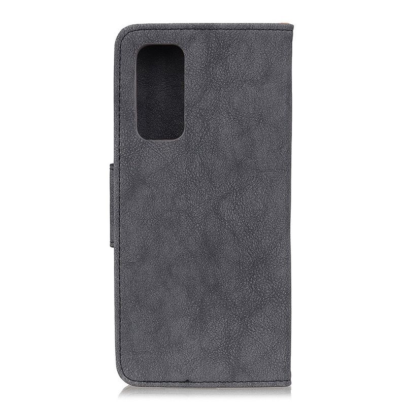 Lederhüllen Huawei P Smart 2021 Schwarz Vintage Spaltleder