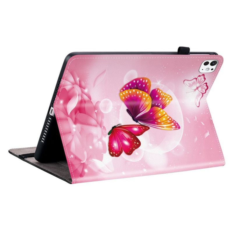 Case iPad Pro 13 (2025) Rosa Schmetterlinge
